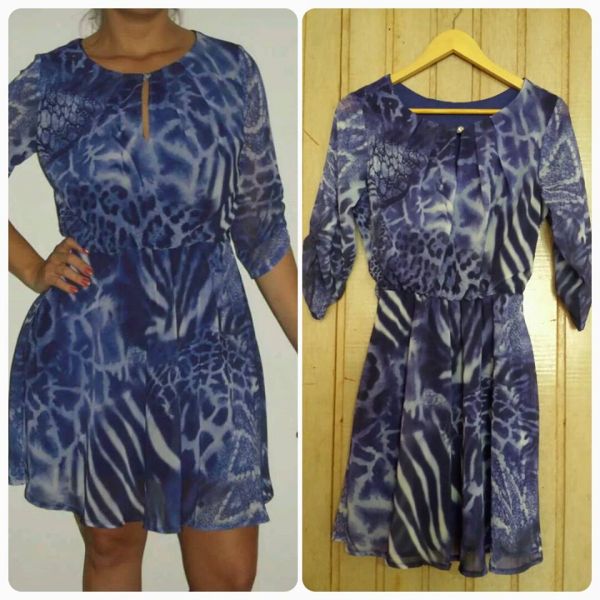 Vestido Crepe Azul